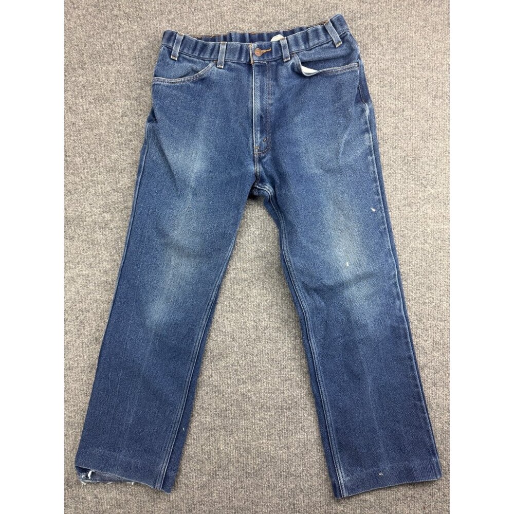 Vintage Orange Label Levi's Jeans Men's 36x34‎ Blue Straight Leg Elastic Waist